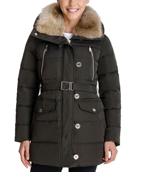 michael kors faux fur collar puffer coat|michael kors packable puffer jacket.